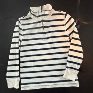 Crewcuts Navy and White Striped Kids quarter zip pullover